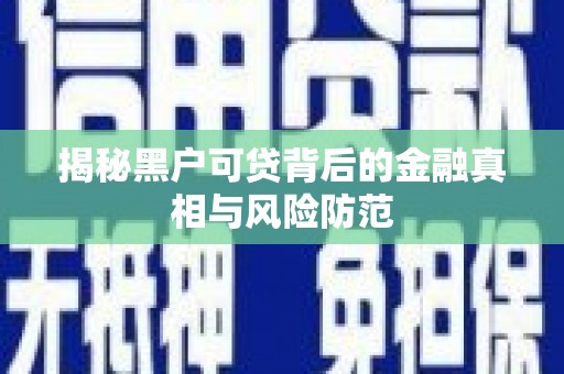 望城揭秘黑户可贷背后的金融真相与风险防范