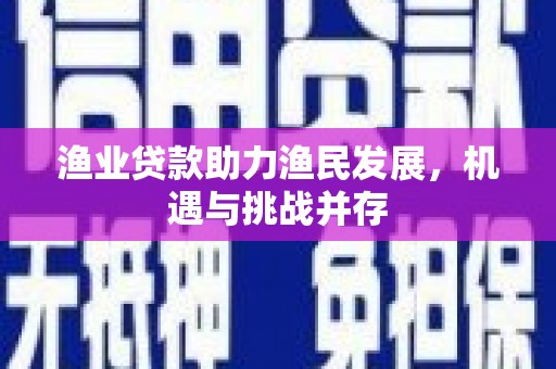 望城渔业贷款助力渔民发展，机遇与挑战并存