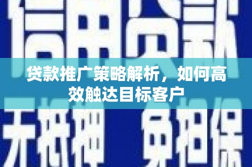 望城贷款推广策略解析，如何高效触达目标客户
