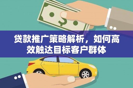 望城贷款推广策略解析，如何高效触达目标客户群体