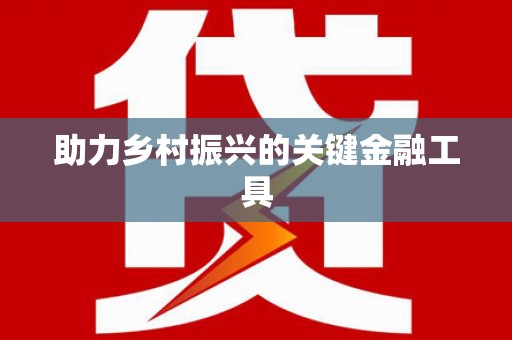 望城助力乡村振兴的关键金融工具