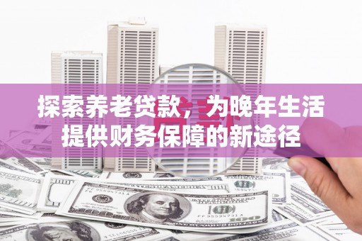 望城探索养老贷款，为晚年生活提供财务保障的新途径