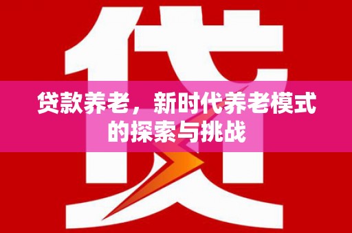 望城贷款养老，新时代养老模式的探索与挑战