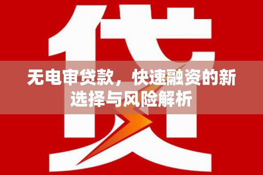 望城无电审贷款，快速融资的新选择与风险解析