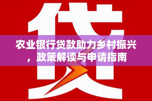 望城农业银行贷款助力乡村振兴，政策解读与申请指南