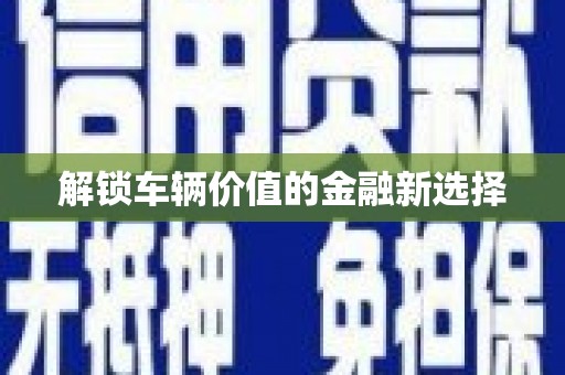 望城解锁车辆价值的金融新选择